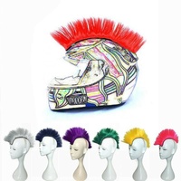 Adhesive Motorbike Helmet Mohawk - Pink / Black / Blue / Green / Red / Yellow