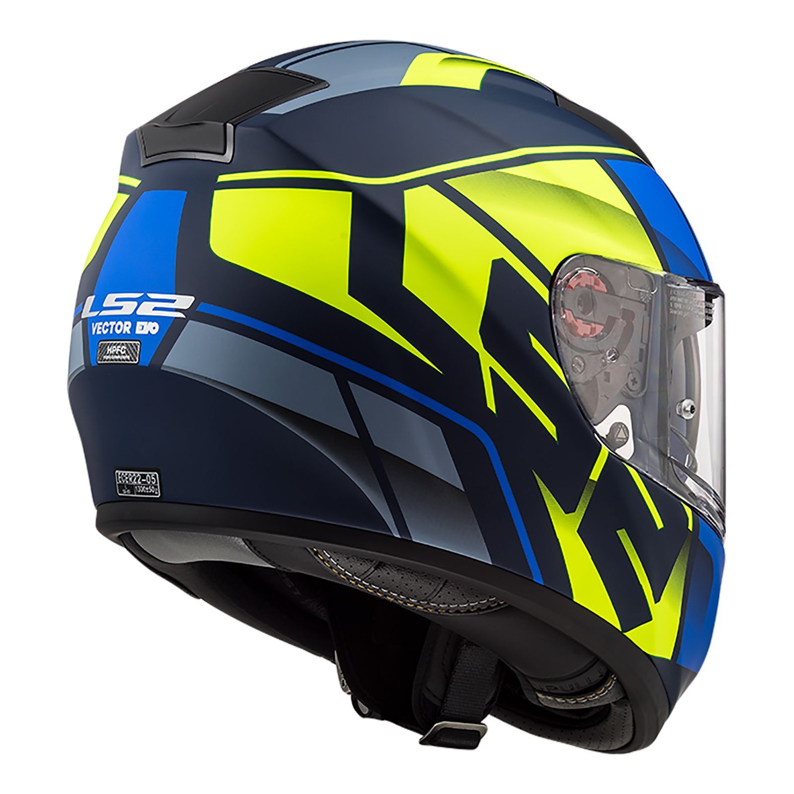 LS2 FF397 Vector Evo Kripton Full Face Motorbike Helmet Matte Blue/High Vis
