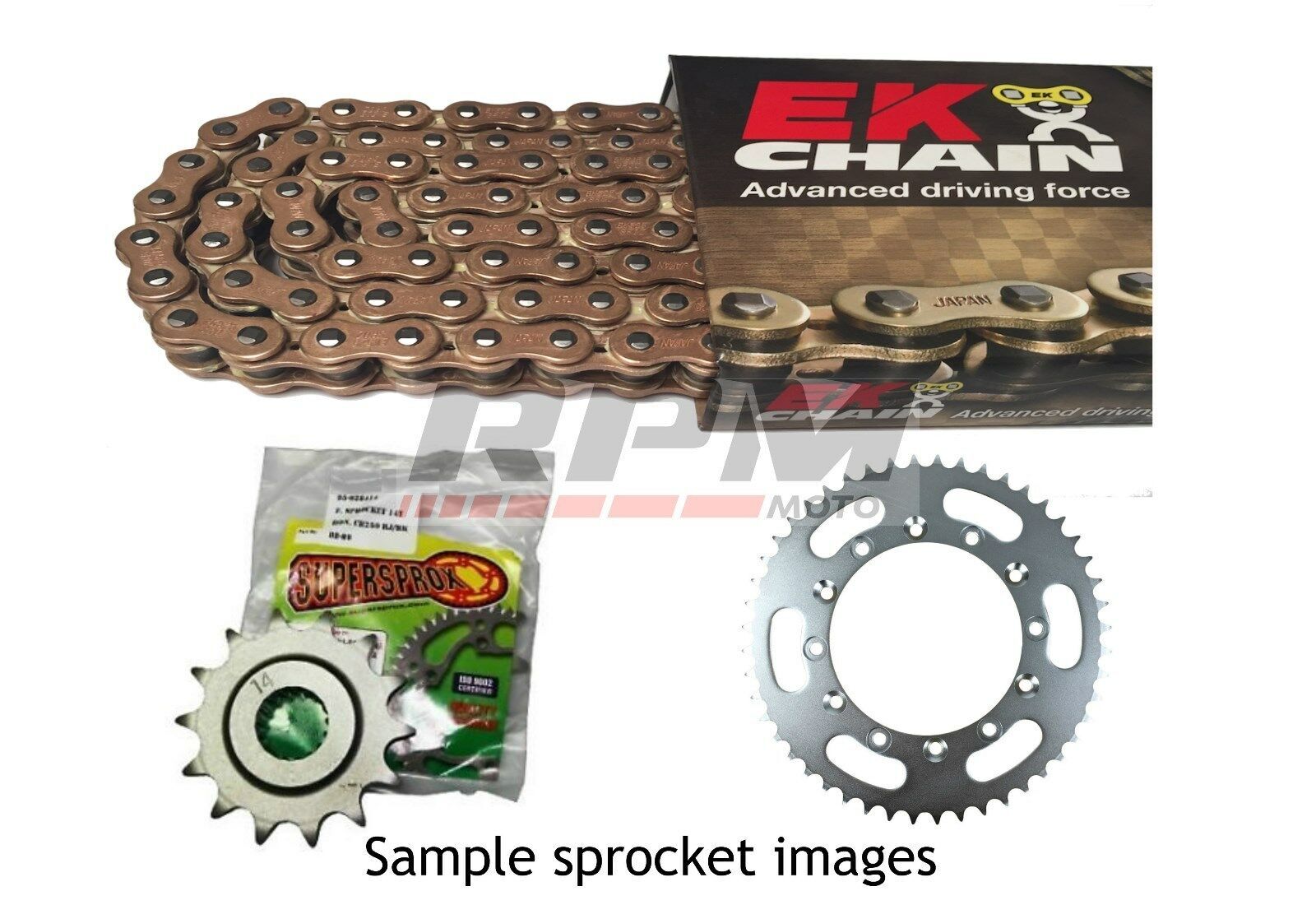 EK MRD Gold Chain & Steel Sprocket Kit for 0306 KTM 450 SX 14/50