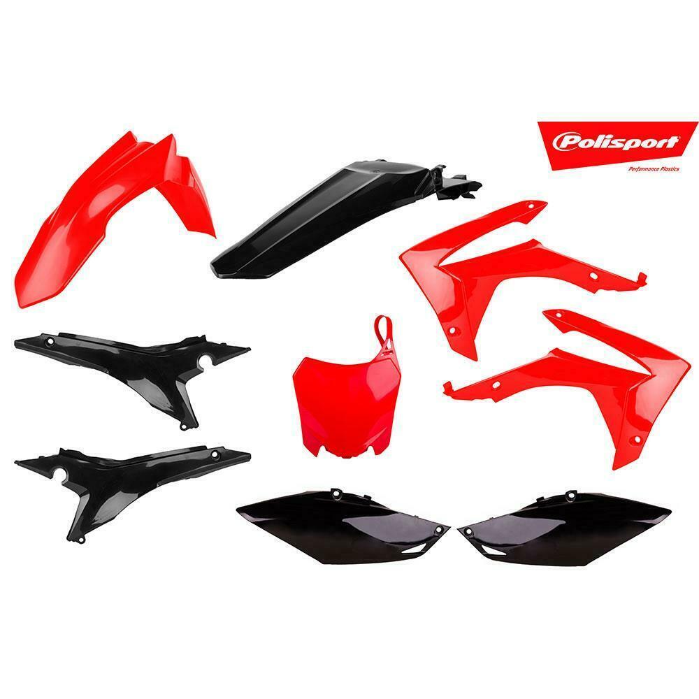 Polisport plastics kit red black off road dirt mx for 2014 - 2017 Honda ...