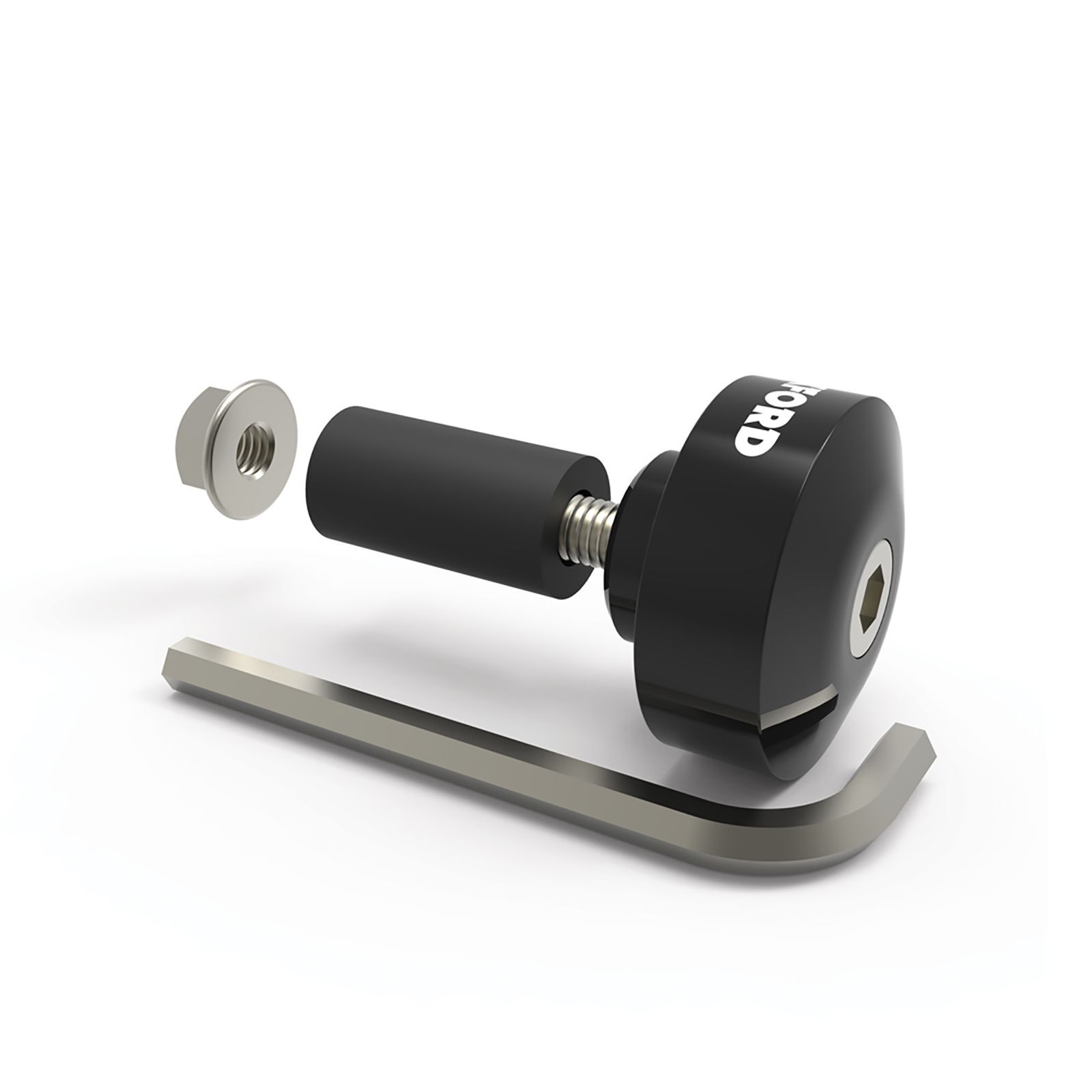 thumbnail image 2 of Oxford Bar Ends 1 Motorcycle Bar End Weights – Silver, Universal Fit (OX589) 2 of 3