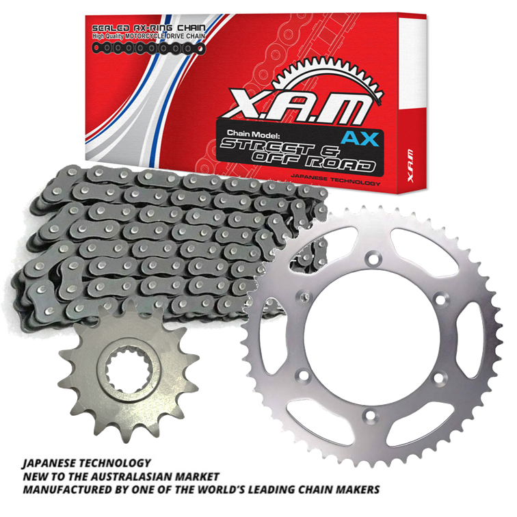 Dr650 chain sales and sprocket set