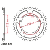 42t Steel Rear Sprocket for 2014-2020 Honda CB650F - Standard Gearing 525 Pitch