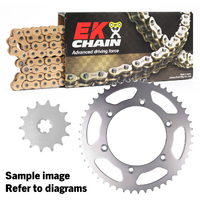 EK Gold HD Chain & Sprocket Kit for 1997-2002 Honda CR80RB Big Wheel - 15/55