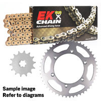 EK Gold HD Chain & Sprocket Kit for 1997-2001 Suzuki RM80 Big Wheel - 13/48