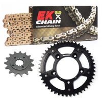 EK Gold X-Ring Chain & Stealth Sprocket Kit for 2001-2006 Suzuki GSXR1000 - 17/42 (520 Conversion)