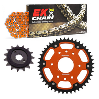 EK Orange X-Ring Chain & Stealth Sprocket Kit for 2025 KTM 390 SMCR - 15/45