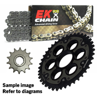 EK Chain & Steel Stealth Sprocket Kit for 99-01 Ducati 996 S & SPS 15/38