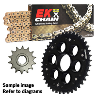 EK Gold X-Ring Chain & Stealth Sprocket Kit for 2012-2013 Ducati 1100 Monster Evo - 15/39