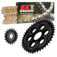 EK Gold Chain & Stealth Sprocket Kit for 2018-2020 Ducati 1260 Multistrada S - 15/43 (530 Pitch)