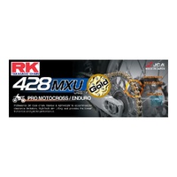 RK 428 MXU U-Ring Race Motorbike Chain - 136 links Gold