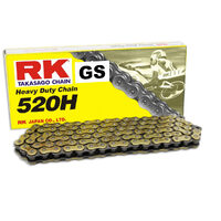 RK 520H Heavy Duty Gold Street MX Motocross Motorbike Chain - 120 links