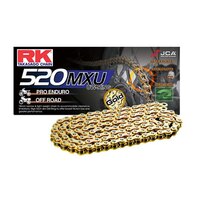 RK 520 MXU U-ring Race Motocross Motorbike Chain - 120 links Gold