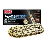 RK 520 GXW X-Ring Race Motocross Motorbike Chain - 120 links Gold