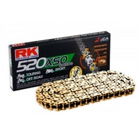 RK 520 XSO X-Ring Street Track Performance Motorbike Chain - 120 links Gold