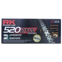 RK 520 ZXW Heavy Duty X-Ring Street Track Motorbike Chain - 120 links Gold