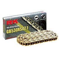 RK 530 XSOZ1 X-Ring Street Track Motorbike Chain - 124 links Gold