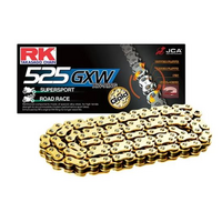 RK 525 GXW X-Ring Road Street Track MX Motorbike Chain - 130 links Gold