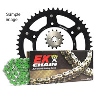 Black Stealth/Green Chain EK Chain & Sprocket Kit for 2006-2022 Kawasaki KX450F 13/50