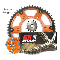 Orange Stealth/Orange Chain EK Chain & Sprocket Kit for 2017-2018 KTM 125 XC-W 14/50