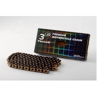 EK 525 L-Series 3D Premium Motorbike Chain - Black/Gold 124 Links
