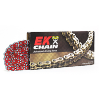 EK 530 Motorbike Chain NX-Ring Super Heavy Duty Metallic Red Chain 122 Links