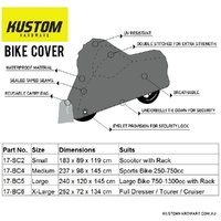 Bike Cover - Sport Bike LGE 750-1300cc/Rack