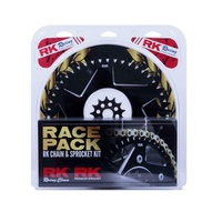 RK MX Gold Chain & Black Alloy Sprocket Kit for 04-08 Honda CR125R 13/49