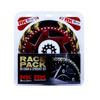 RK MX Gold Chain & Red Alloy Sprocket Kit for 04-08 Honda CR125R 13/49