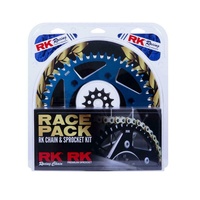 RK MX Gold Chain & Blue Alloy Sprocket Kit for 01-20 Yamaha YZ250F 13/49