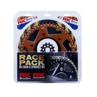 RK MX Gold Chain & Orange Alloy Sprocket Kit fo 07-20 KTM 450 SXF 14/50