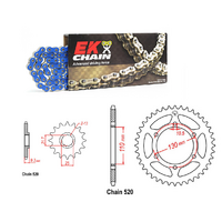 2013-2018 Kawasaki 300R Ninja EK Blue X-Ring Chain & RK Steel Sprocket Kit 15/43