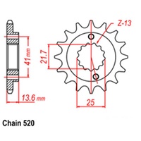 RK 15t Front Sprocket for 2000-2006 Honda XR650R