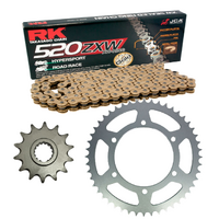 RK Gold X-Ring Chain & Sprocket Kit for 2020-2025 Yamaha XTZ690 Tenere 700 - 15/46 520 Conversion