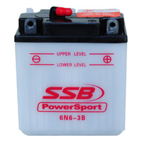 SSB Powersport Flooded Motorcycle Battery - 6N6-3B 