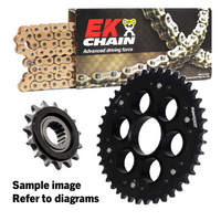 EK Gold Chain & Stealth Sprocket Kit for 2018-2025 Ducati 1100 Panigale V4 - 16/41