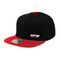 RPM Moto Urban Flat Peak Snapback Cap - Black / Red