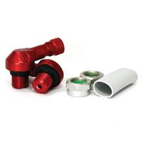 Ariete Red 90 Degree Right Angle Tubeless Alloy Valve Stem Pair - 11.3mm Hole