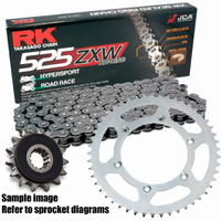 RK Gold Chain & Sprocket Kit for 2008-2016 Triumph Street Triple 675 15/47 (Rubber Backed Front Sprocket)