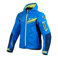 Macna Imbuz Mens Waterproof Textile Motorbike Jacket - Blue / Yellow