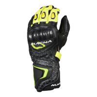 Macna Track R Motorbike Gloves - Black / Grey / Fluro Yellow