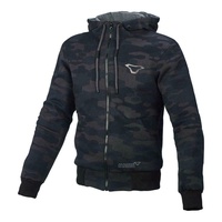 Macna Nuclone Mens CE Motorbike Hoodie Jacket - Black Grey Camo