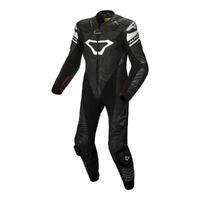 Macna Tracktix One Piece Motorcycle Leather Racing Suit - Black/White