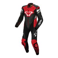 Macna Tracktix One Piece Motorcycle Leather Racing Suit - Black/White/Red