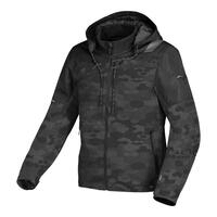 Macna Racoon Mens Motorbike CE Jacket, Detachable Hoodie - Grey Black