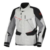Macna Mundial Mens Textile Motorbike Jacket - Grey / Red / Black