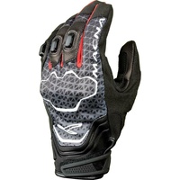 Macna Assault mens short leather spandex summer motorcycle gloves blk/Grey/Red