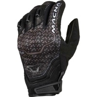 Macna Assault mens short leather spandex summer motorcycle gloves Black