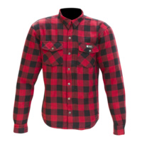 Merlin Axe Flannel CE Level 1 Motorbike Shirt - Red
