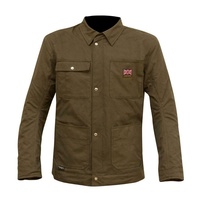 Merlin Victory Waxed Cotton Peat Mens Motorbike Jacket Shirt - Olive